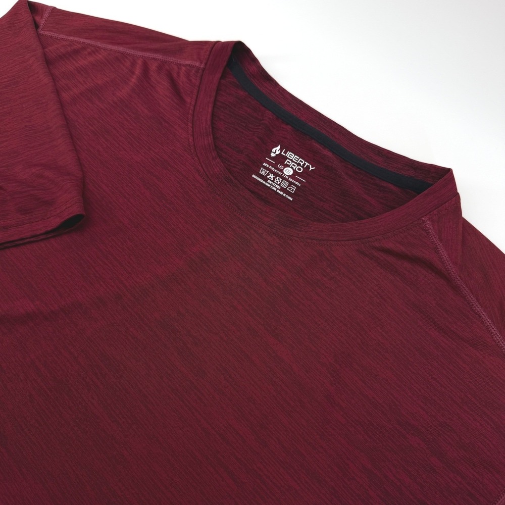 Liberty Pro T-Shirt Mens 4XL Burgundy Space Dye Athletic Performance Lightweight